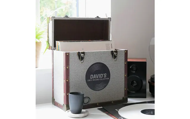 Grey Brown Personlised Record Storage Case