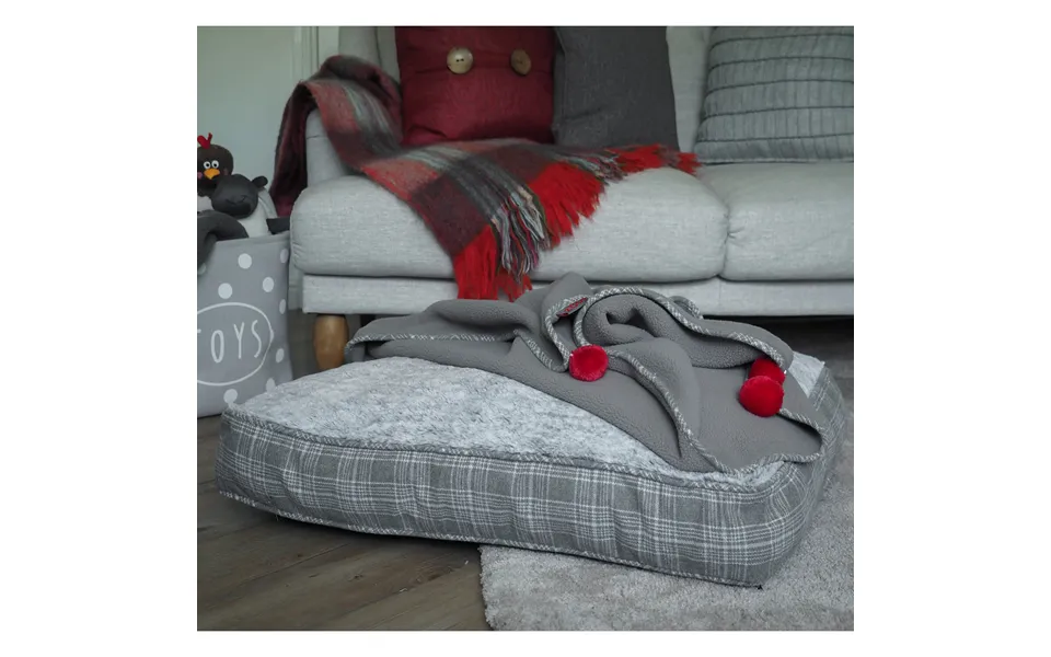 Grey Plaid L Gusset Mattress