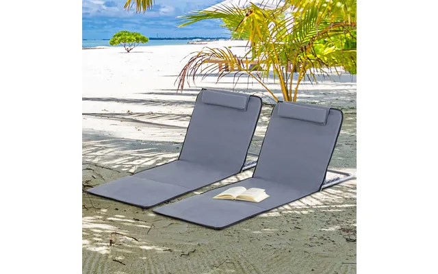 Grey Set Of 2 Foldable Outdoor Chair Mats