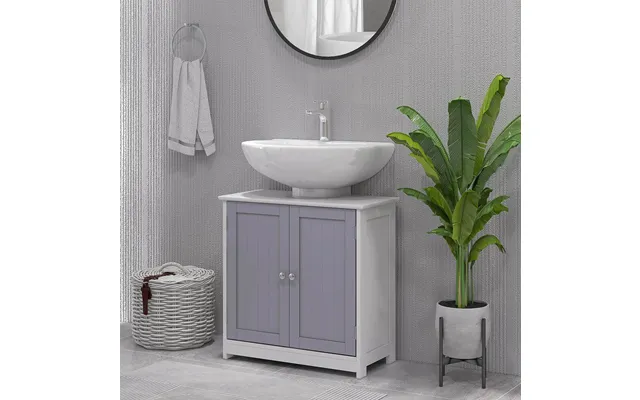 Grey White 60x60cm Under-sink Storage Cabinet W Adjustable Shelf product image