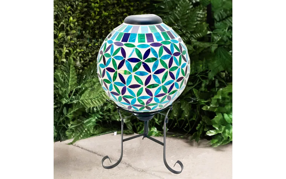Illuminated Glass Globe With Metal Stand
