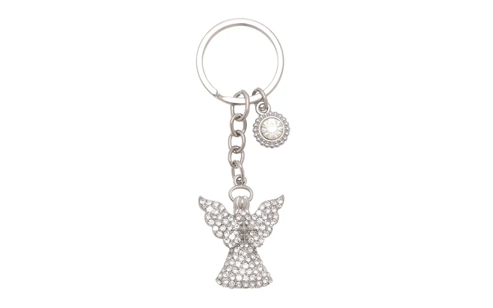Keyring With Clear Crystals Angel