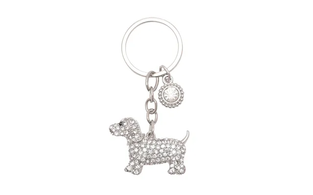 Keyring With Clear Crystals Dog