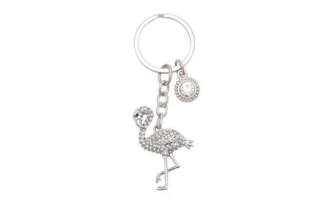 Keyring With Clear Crystals Flamingo product image