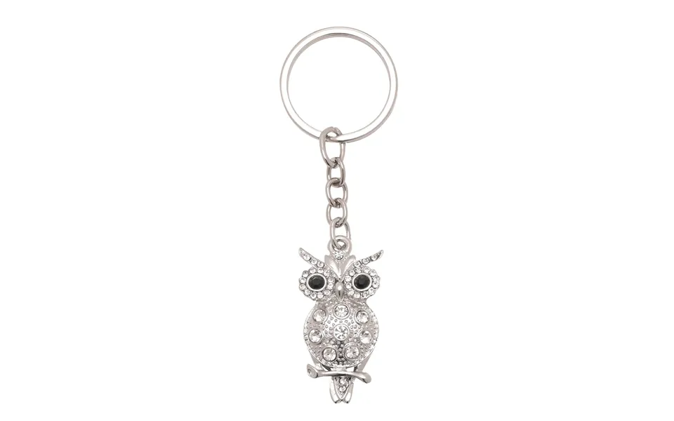 Keyring With Clear Crystals Owl