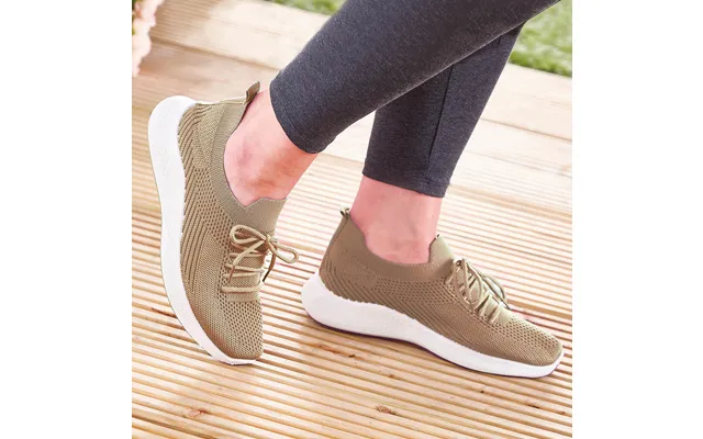 Ladies Airflow Slip On Trainers Taupe Size 7 product image