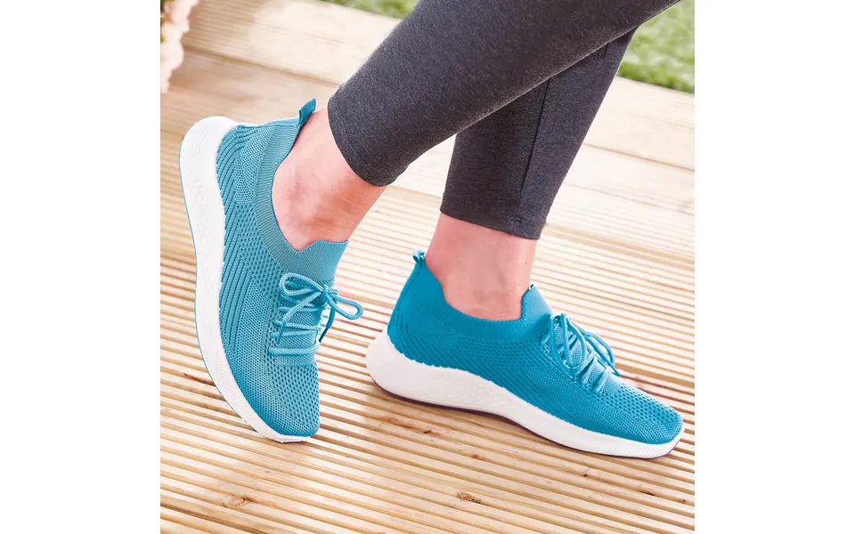 Ladies Airflow Slip-on Trainers Turquoise Uk Size 8