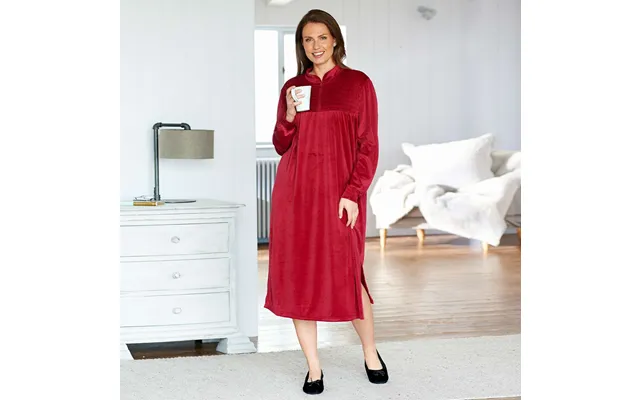 Ladies Dressing Gown Velour Wine Small product image