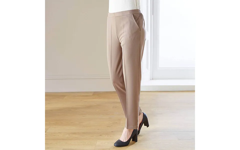 Ladies Elasticated Trousers 2 Way Stretch Taupe Size 22 Regular