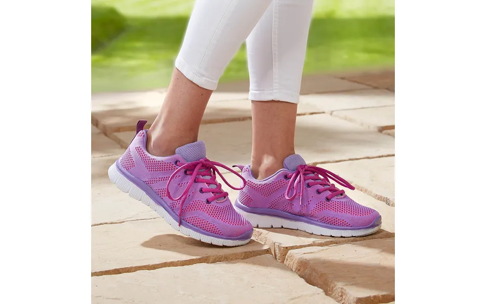 Ladies Memory Foam Sports Trainers Purple Uk Size 4