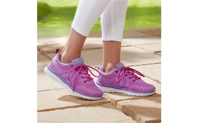 Ladies Memory Foam Sports Trainers Purple Uk Size 4