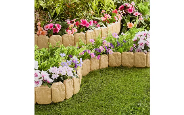 Lawn Edging Cobbled Stone-effect Packs Of 10 W25 X H10cm L2.4m