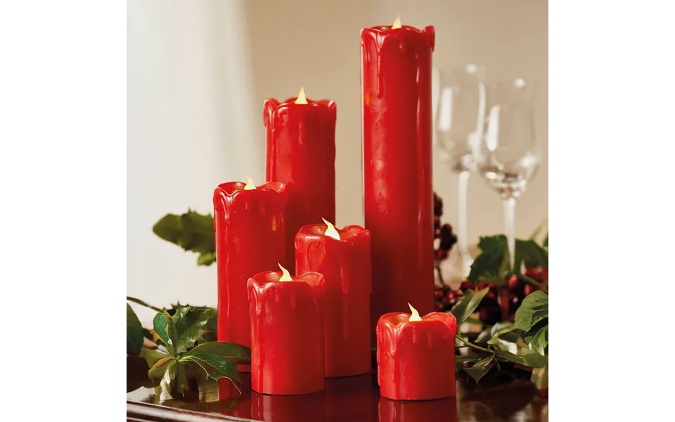 Led Candles Set Of 6 Red Dia. 5cm 2in