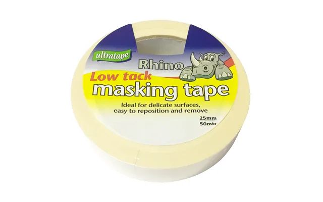 Low Tack Rhino Masking Tape 25mm X 50m 2 Pack