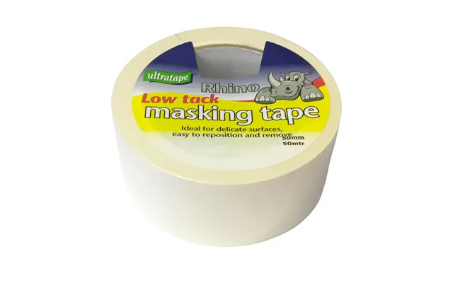 Low Tack Rhino Masking Tape 50mm X 50m 2 Pack