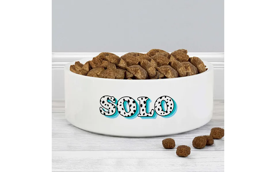 Medium Pet Bowl Blue Spots Personalised
