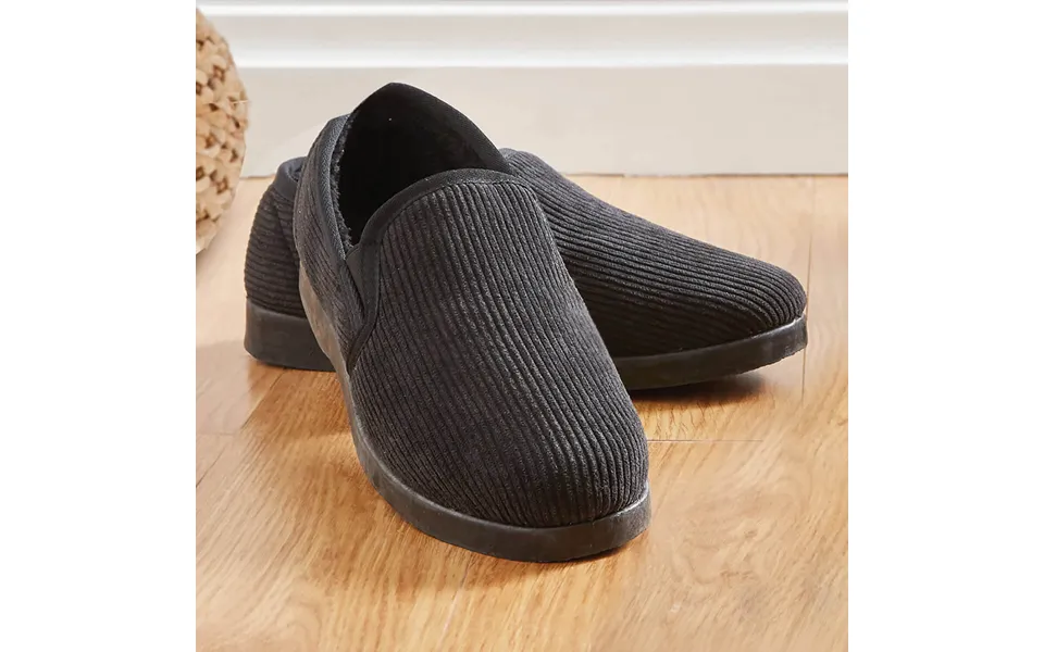 Mens Black Ribbed Thinsulate Slippers Uk Size 10