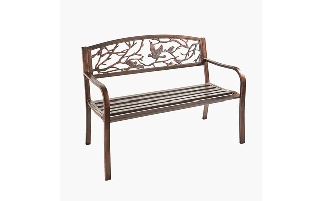 Metal Garden Bench Bird Design Bronze L123 X D62 X H85cm product image