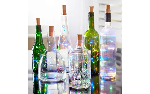 Multi-coloured Wine Bottle Stopper String Lights Set Of 6 Dia