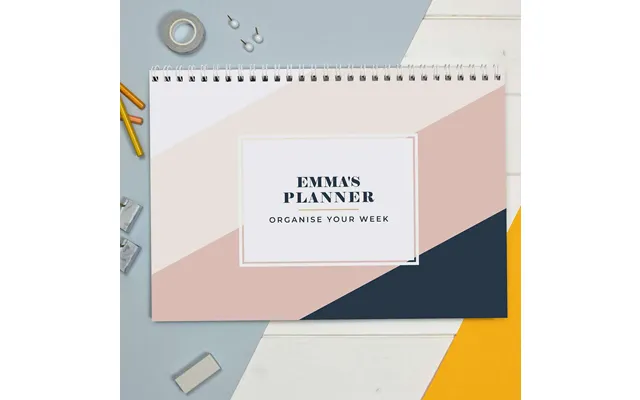 Navy Blush A4 Desk Planner Personalised