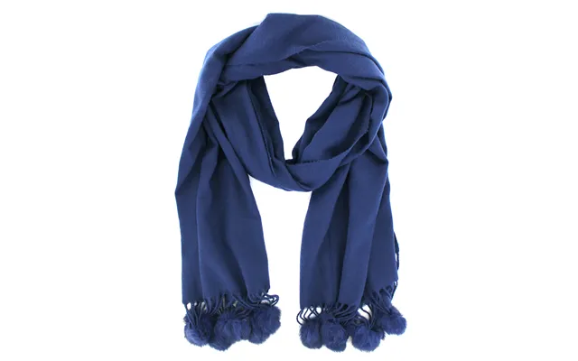 Navy Pashmina With Pom Poms product image