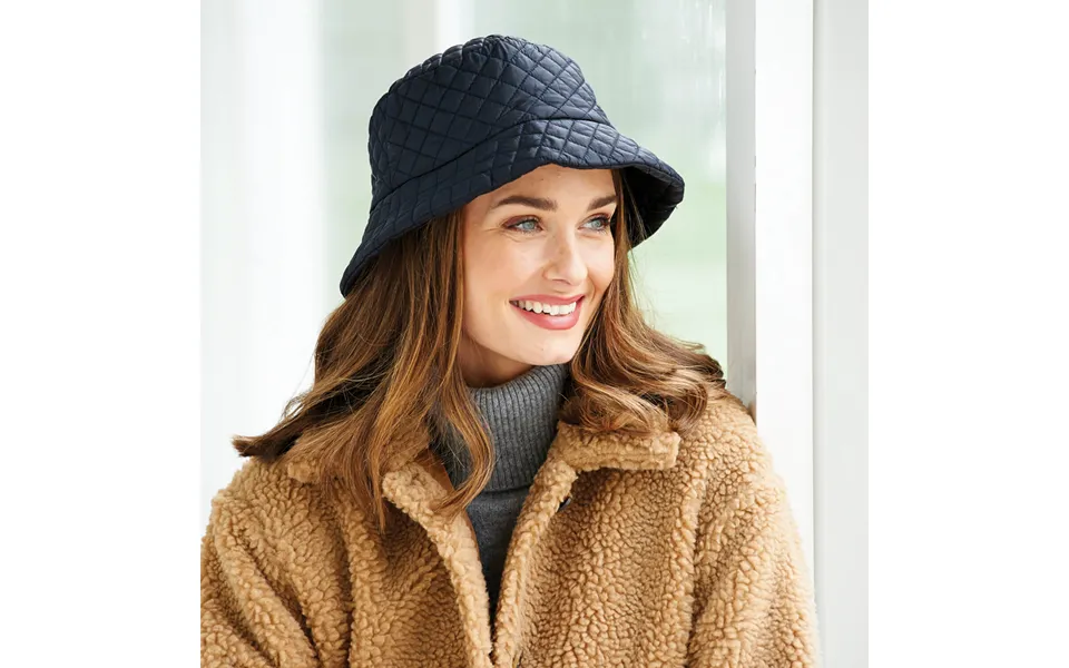 Navy Quilted Shower-resistant Hat