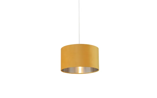 Ochre Velvet Drum Shade & Silver Inner 35cm product image