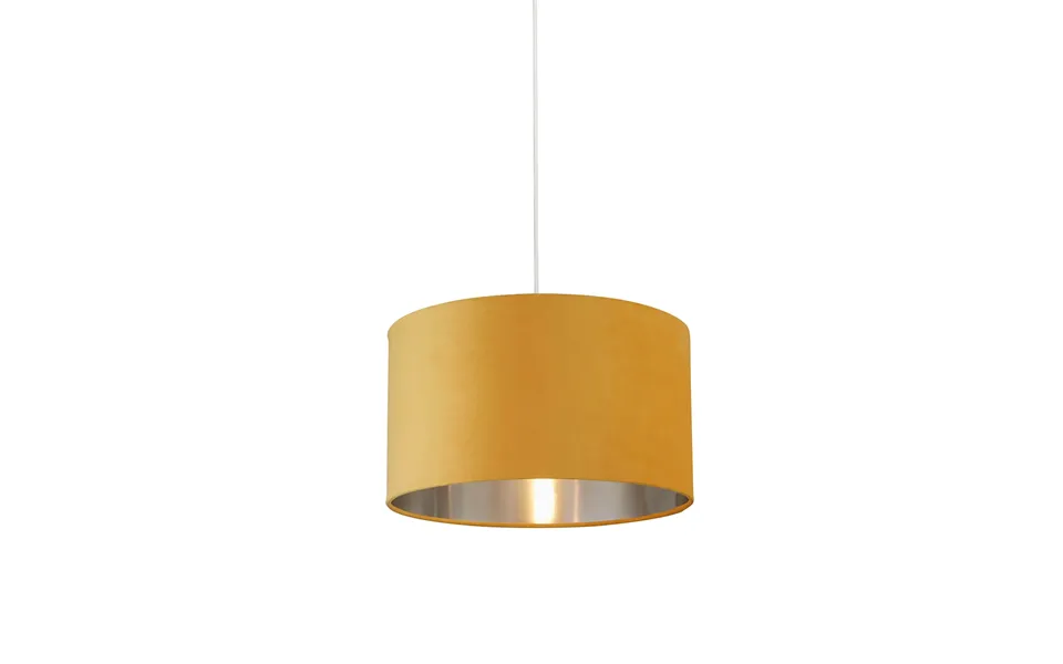 Ochre Velvet Drum Shade & Silver Inner 45cm