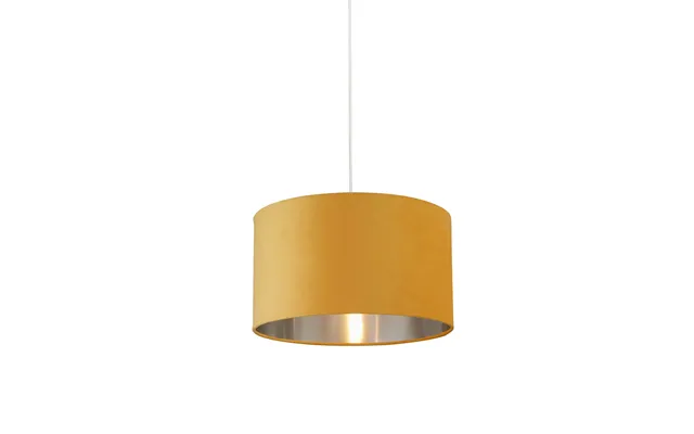 Ochre Velvet Drum Shade & Silver Inner 45cm product image