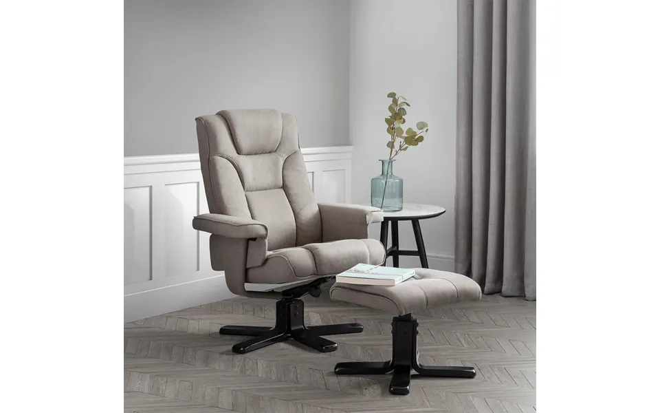 Oslo Grey Swivel Recliner Chair & Stool