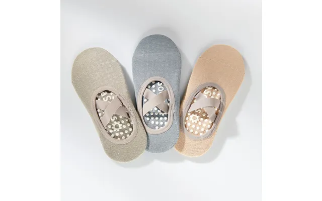Pack Of 3 Non-slip Comfort Socks Sage Green - Dusty Lilac And Beige product image