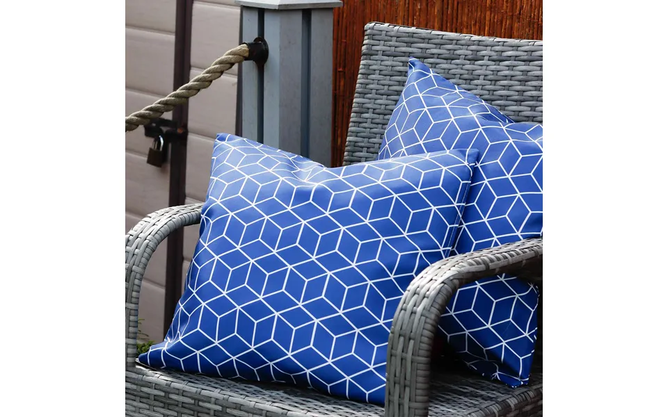 Pair Of Scatter Cushions Cube Blue