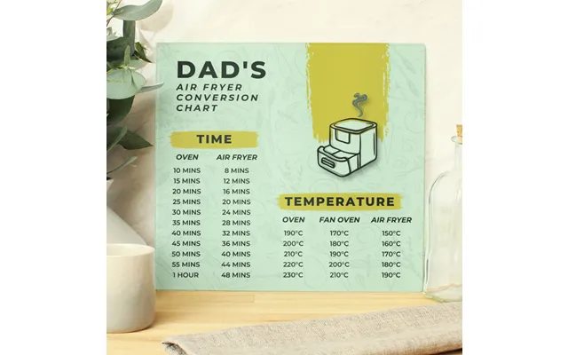 Personalised Air Fryer Chart Glass Chopping Board Worktop Saver product image