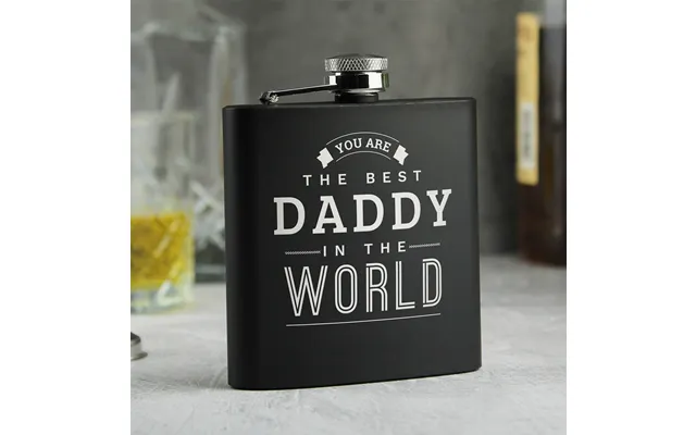 Personalised Best In The World Black Hip Flask product image