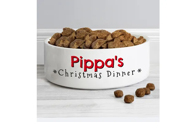 Personalised Christmas Dinner 14cm Medium Pet Bowl