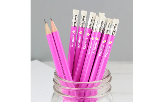 Personalised Flower Motif Pink Pencils product image