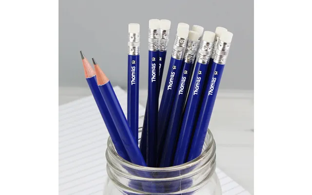 Personalised Football Motif Blue Pencils product image