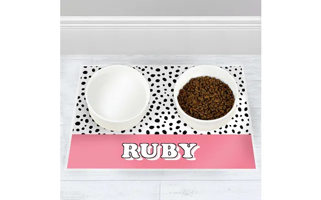 Pink Spots Dog Placemat Personalised