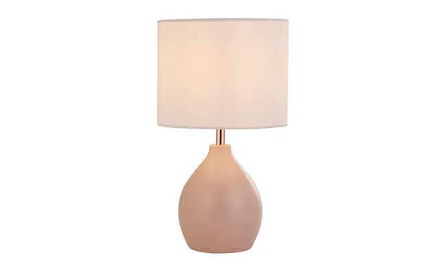 Pink Table Lamp With Copper Riser