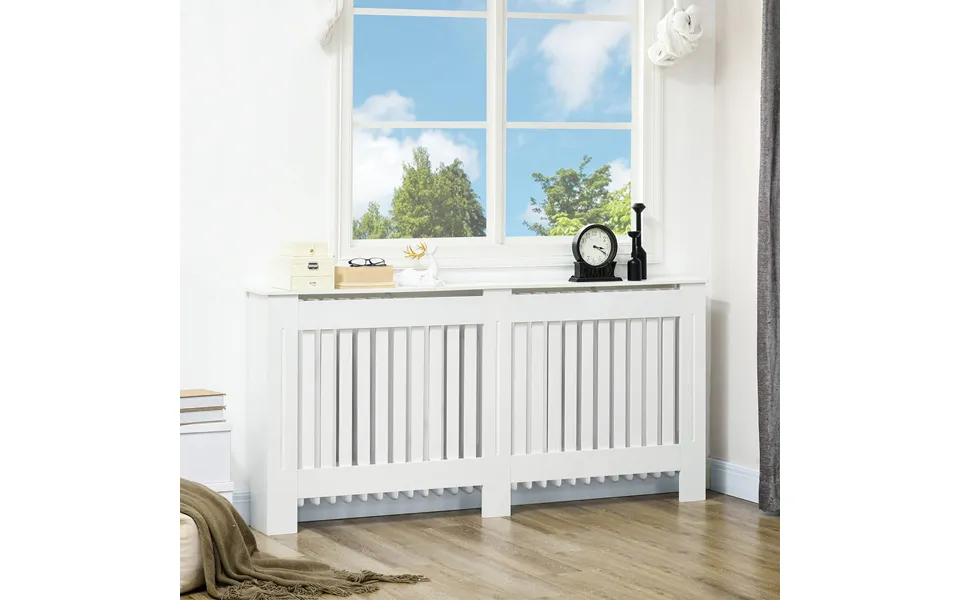 Radiator Cover Slatted White Large