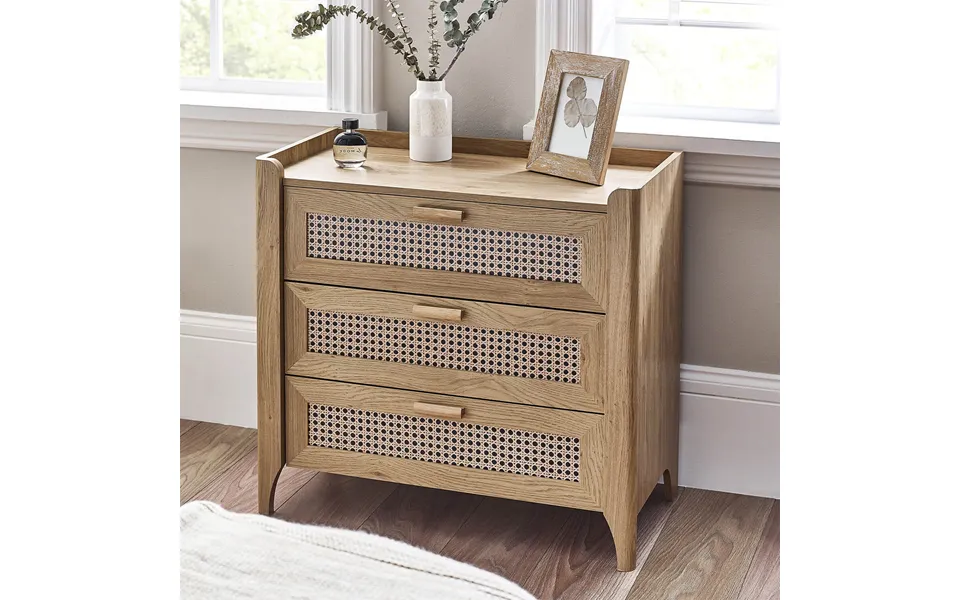 Rattan Effect 3 Drawer Chest
