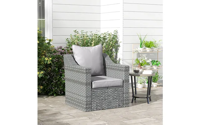 Seat And Back Padded Cushion Set - Light Grey