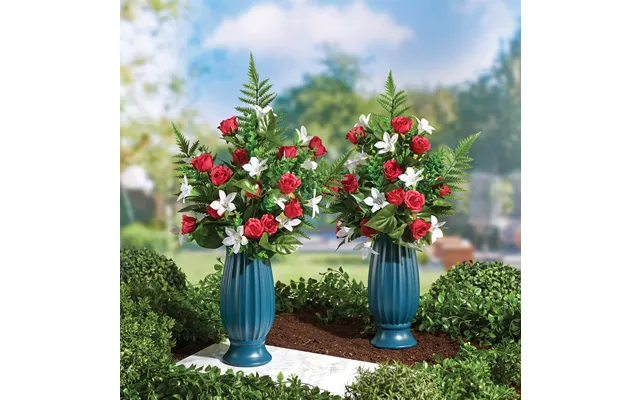 Set 2 Staked Cemetary Vases