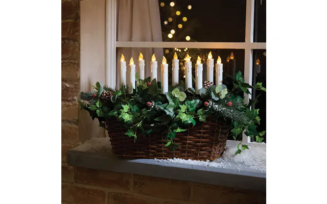 Set Of 10 Solar Candles H11.5 Xl370cm. Dia 2cm - Stake Into Flowerpots