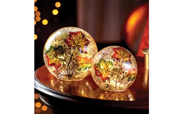 Set Of 2 Autumn Leaves Led Globe Lights product image