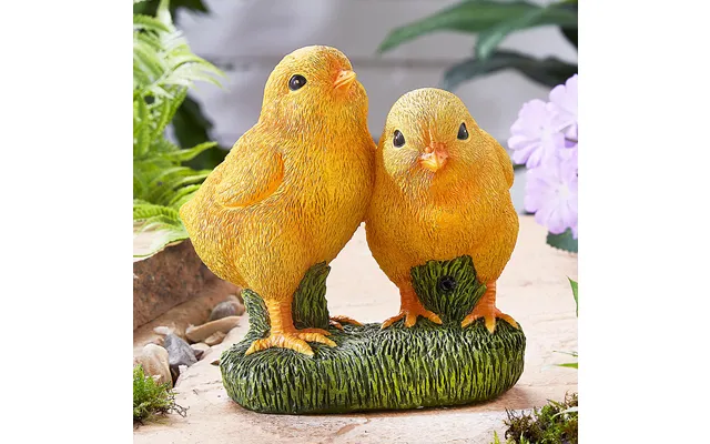 Set Of 2 Chicks Animal Garden Ornaments H15 Xw15 Xd10cm - Chirping Chicks With Motion Sensors product image