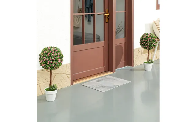 Set Of 2 Rose Topiary Trees 60cm Pink