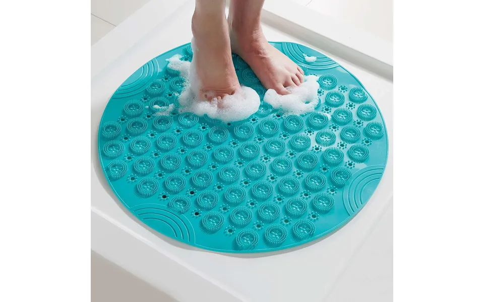 Shower Foot Scrubber Mat Dia. 55cm - Turquoise