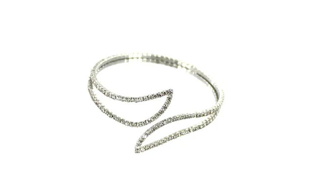 Silver Diamante Encrusted Criss Cross Bracelet