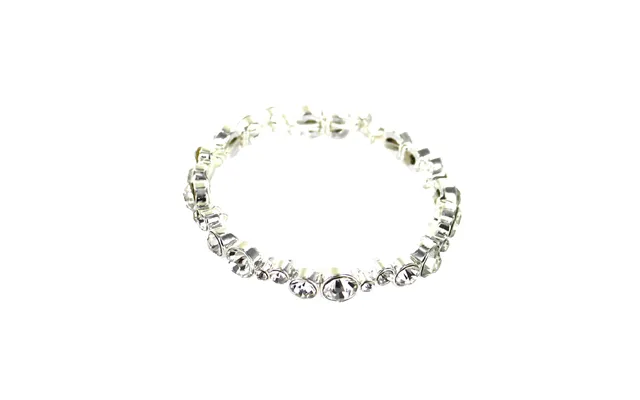 Silver Tone Elasticated Multi Panel Clear Glass Bracelet